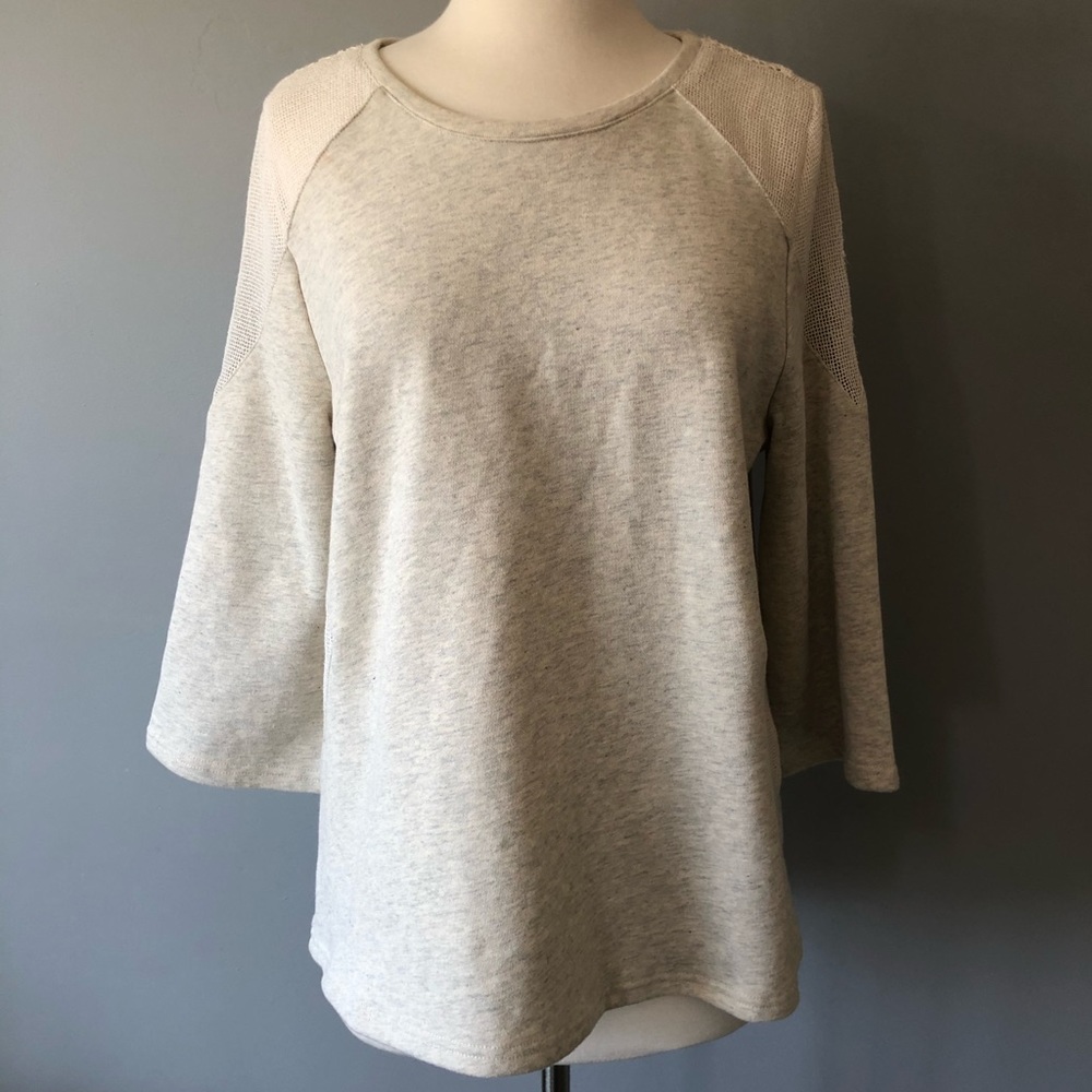 SUGARLIPS Cream Sweater with Mesh Cutout Design